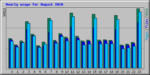 Hourly usage for August 2010